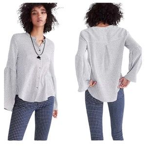 Madewell Windowpane Bell Sleeve Top